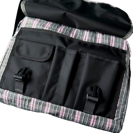 LAUG PLAID SQUARE MUITI POCKET BAG