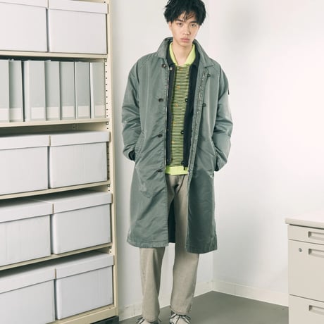 PHINGERIN LOOP FRONT NYLON COAT CHARCOAL