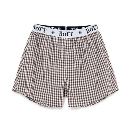 BOTT GINGHAM CHECK BOXER BROWN