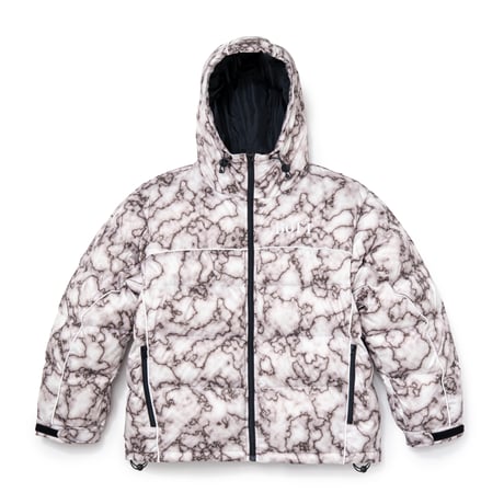 BOTT B LOGO HOODED DOWN JACKET SMOKE