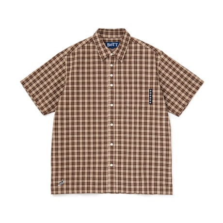 BoTT PLAID S/S SHIRT BROWN