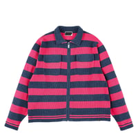 PHINGERIN CORDY KNIT JACKET STRIPE PINK × NAVY