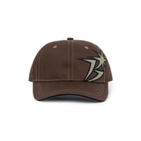 BOTT B LOGO CONTRAST STITCH 6-PANEL CAP BROWN