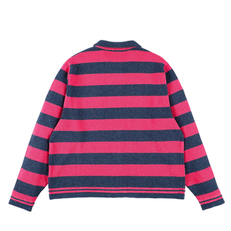 PHINGERIN CORDY KNIT JACKET STRIPE PINK × NAVY