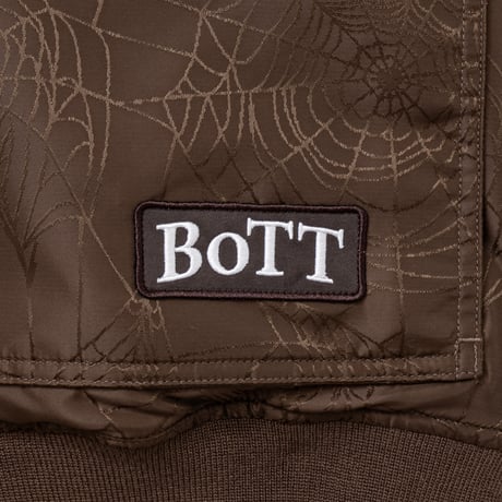 BOTT HOODED JACQUARD BOMBER JACKET BROWN