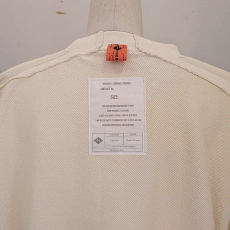 【REHERSALL】パイルラインスリーブスウェット　CREAM