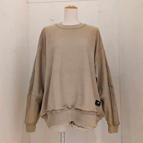 【REHERSALL】パイルラインスリーブスウェット　SAND