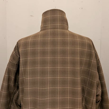 【UNIVERSAL TISSU】ナイロンキルティング リバーシブルコート　モカチェック