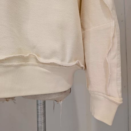 【REHERSALL】パイルラインスリーブスウェット　CREAM