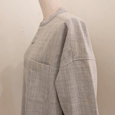 【UNIVERSAL TISSU】ウールジョーゼット ショートカーデ　TOPグレー