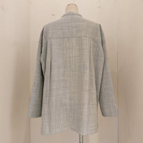 【UNIVERSAL TISSU】ウールジョーゼット ショートカーデ　TOPグレー