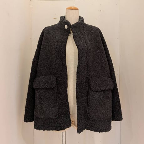 【UNIVERSAL TISSU】ボア オーバーサイズブルゾン　チャコール