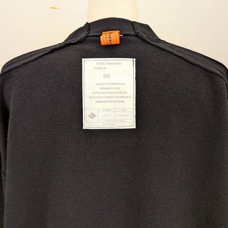 【REHERSALL】パイルラインスリーブスウェット　BLACK