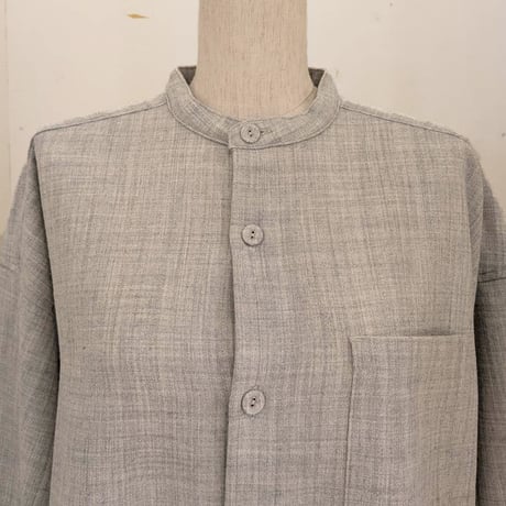 【UNIVERSAL TISSU】ウールジョーゼット ショートカーデ　TOPグレー