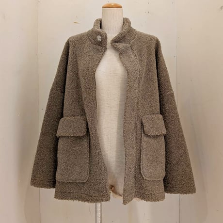 【UNIVERSAL TISSU】ボア オーバーサイズブルゾン　モカ
