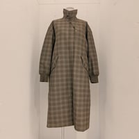 【UNIVERSAL TISSU】ナイロンキルティング リバーシブルコート　モカチェック