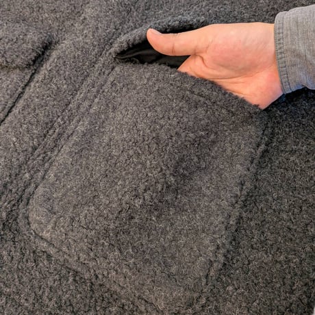 【UNIVERSAL TISSU】ボア オーバーサイズブルゾン　チャコール