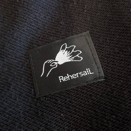 【REHERSALL】パイルラインスリーブスウェット　BLACK