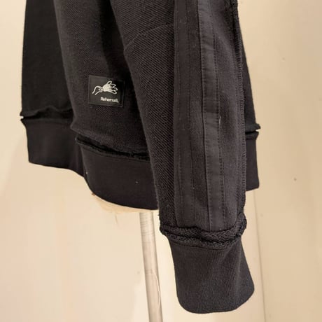 【REHERSALL】パイルラインスリーブスウェット　BLACK