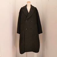 【UNIVERSAL TISSU】オリジナルウールへリンボン オーバーピーコート　クロヘリンボン