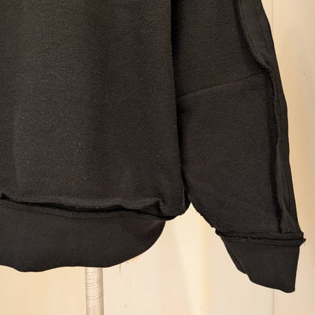 【REHERSALL】パイルラインスリーブスウェット　BLACK