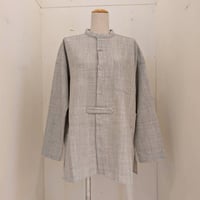 【UNIVERSAL TISSU】ウールジョーゼット ショートカーデ　TOPグレー