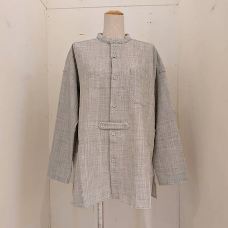 【UNIVERSAL TISSU】ウールジョーゼット ショートカーデ　TOPグレー
