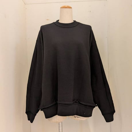 【REHERSALL】パイルラインスリーブスウェット　BLACK
