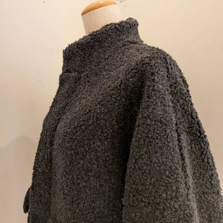 【UNIVERSAL TISSU】ボア オーバーサイズブルゾン　チャコール