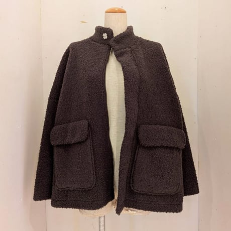 【UNIVERSAL TISSU】ボア オーバーサイズブルゾン　ブラウン