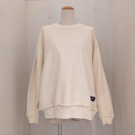【REHERSALL】パイルラインスリーブスウェット　CREAM