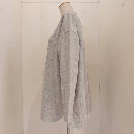 【UNIVERSAL TISSU】ウールジョーゼット ショートカーデ　TOPグレー