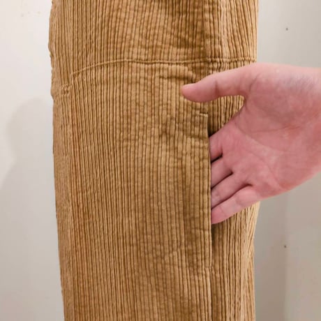 【UNIVERSAL TISSU】親子コーデュロイ ラップサロペットパンツ　キャメル