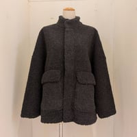 【UNIVERSAL TISSU】ボア オーバーサイズブルゾン　チャコール