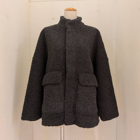 【UNIVERSAL TISSU】ボア オーバーサイズブルゾン　チャコール