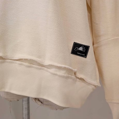 【REHERSALL】パイルラインスリーブスウェット　CREAM