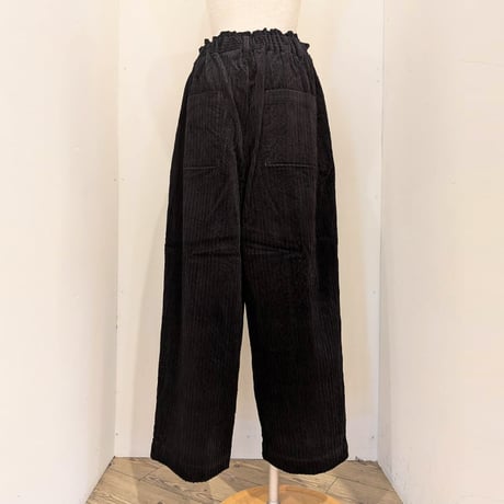 【UNIVERSAL TISSU】親子コーデュロイ イージーサルエルパンツ　クロ