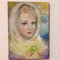 横矢 真  「きっと、また会える」　サムホール　22.7×15.8cm