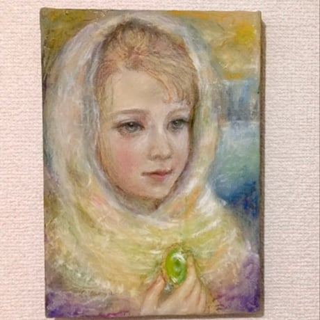 横矢 真  「きっと、また会える」　サムホール　22.7×15.8cm