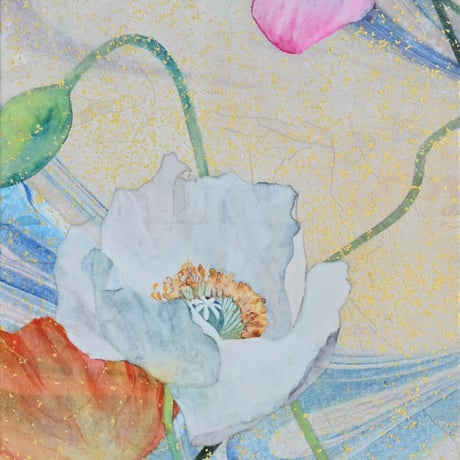 伊藤寛人  「ひなげし」　Wサムホール   Ito Hiroto   (45.4×15.8cm)