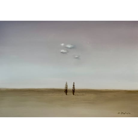 苛原 治  「つめたい大地」  サムホール　Irahara Osamu   15.8×22.7cm