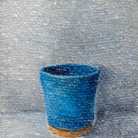 真島 柊   「青いコップ　The Blue Cup」   F0号     Mashima  Shu    (18.0×14.0cm)