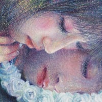 市川光鶴　「ふたり」　サムホール　Ichikawa  Mitsuru  (22.7×15.8cm)