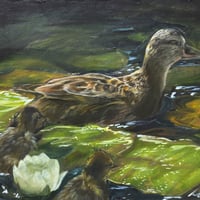 森 水翔　「湖畔の習い事」　F3号 　Mori Mizuha　 22.0×27.3cm
