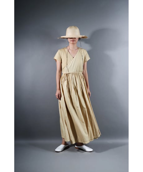 1.Lilith cap sleeve dress / Organic cotton satin  / Clove