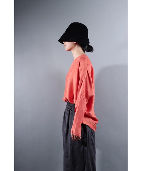 1.Fendo-Long sleeve tops/ Silk khadi / Sunset pink