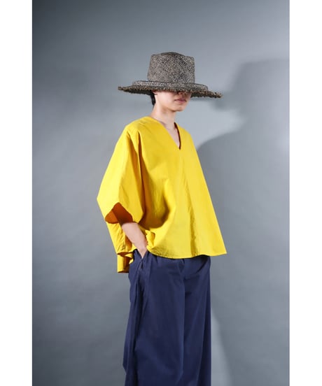4.Ronda v-neck tops / sp / Organic cotton / Warm yellow