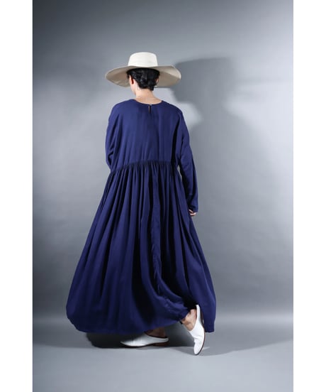 1.kurteno valo / sp / Long sleeve / Organic cotton satin / Evening blue