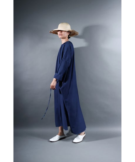 2.Drop / Dress / sp / Silk cotton Khadi / Evening blue