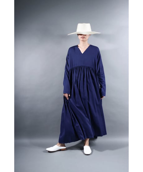 1.kurteno valo / sp / Long sleeve / Organic cotton satin / Evening blue